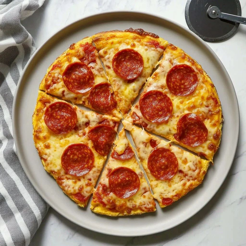 Delicious Pizza Eggs dish with cheese and toppings