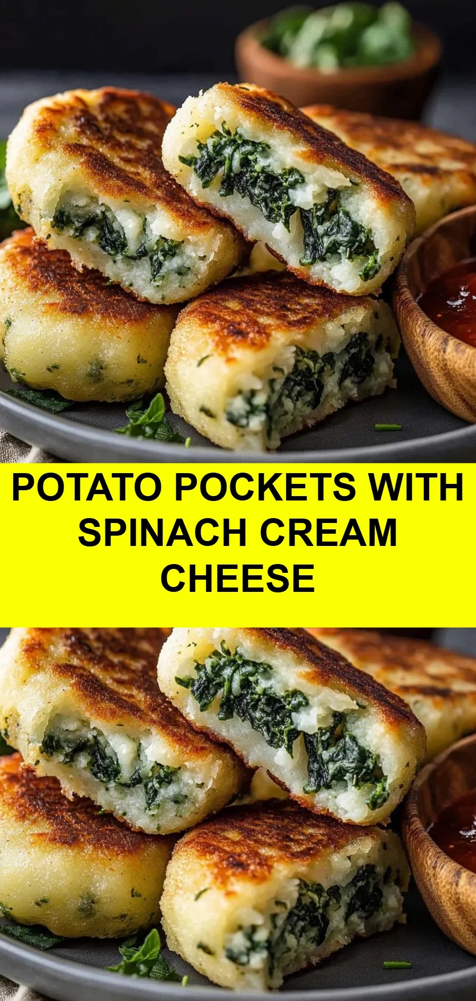 Potato Pockets with Spinach Cream Cheese