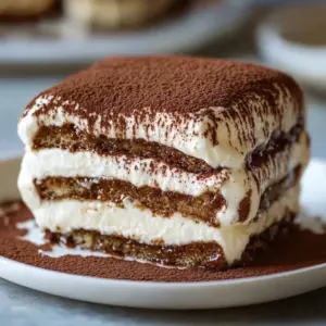 Protein-packed rice cake tiramisu dessert with layers of flavor and nutrition