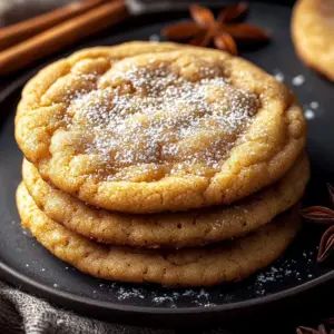 Homemade pumpkin cookies with spices displayed on a plate