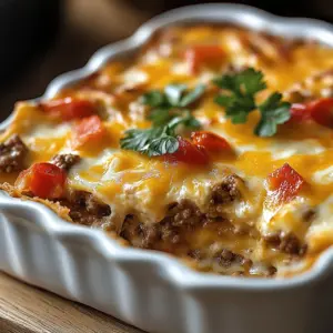 Delicious Ranch-Style Beef Casserole served in a rustic dish