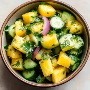 Refreshing Pineapple Cucumber Salad with vibrant colors and fresh ingredients