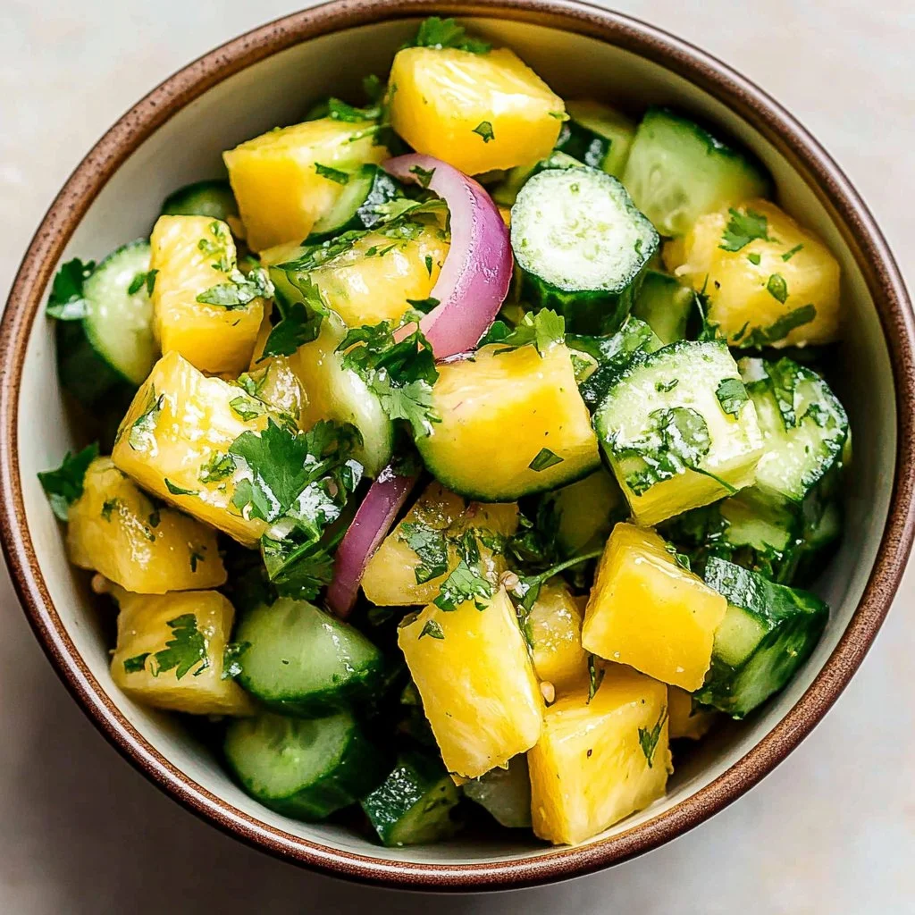 Refreshing Pineapple Cucumber Salad with vibrant colors and fresh ingredients