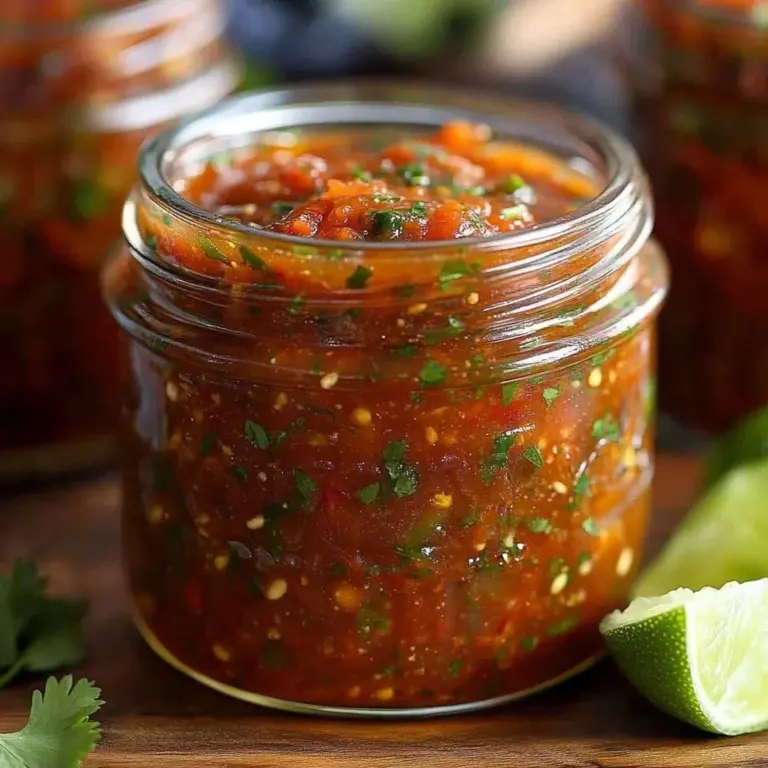 Homemade salsa preserved in jars for long-lasting flavor