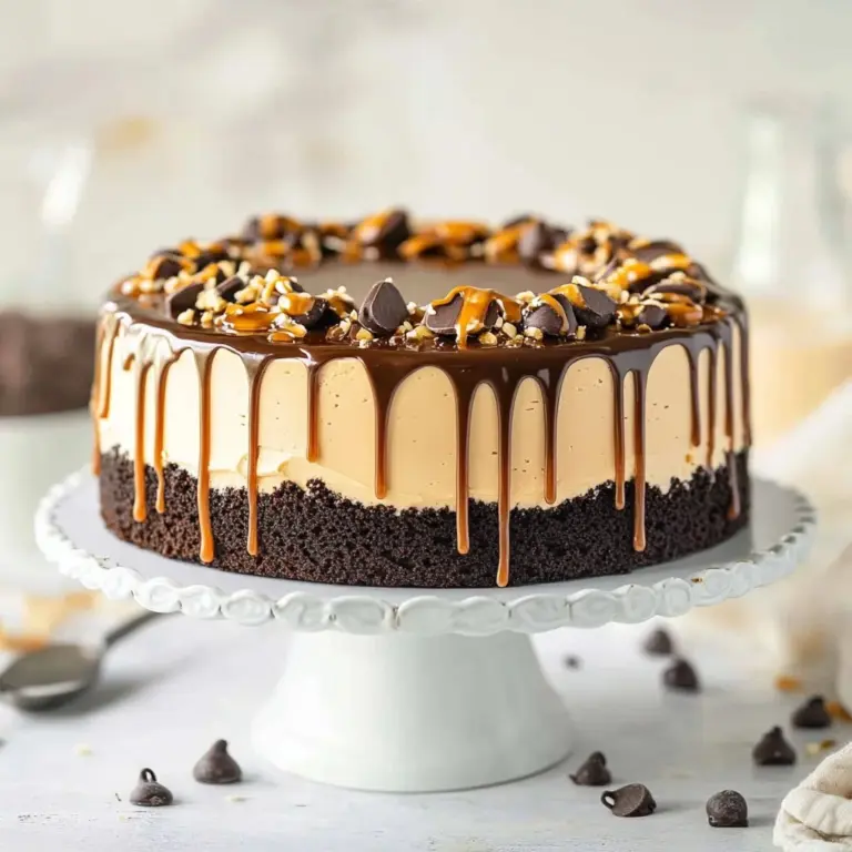 Slice of Samoa Cheesecake Delight with coconut, chocolate, and caramel topping