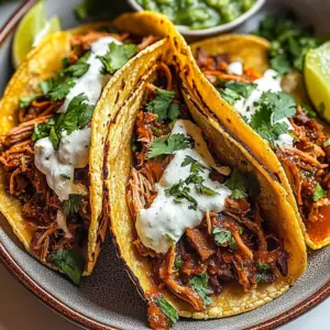 Delicious birria tacos garnished with fresh herbs and lime