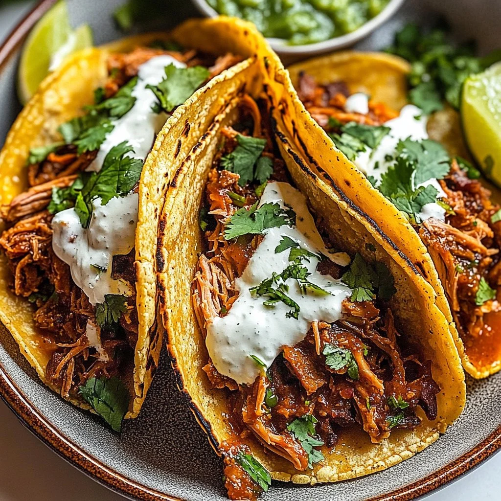 Delicious birria tacos garnished with fresh herbs and lime