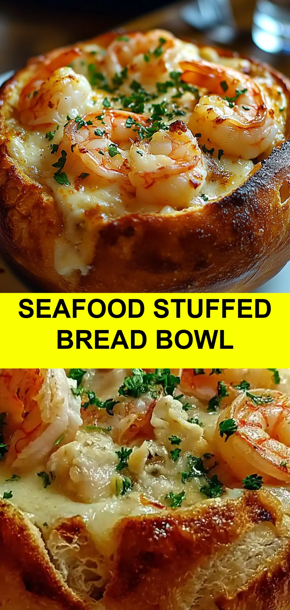Seafood Stuffed Bread Bowl