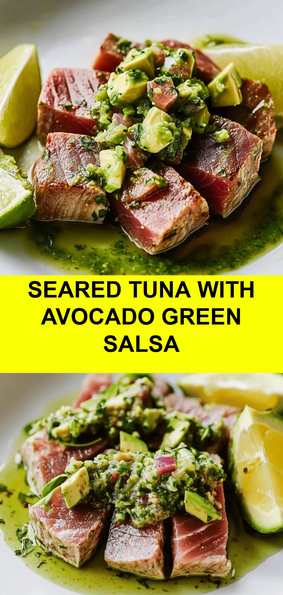 Seared Tuna with Avocado Green Salsa