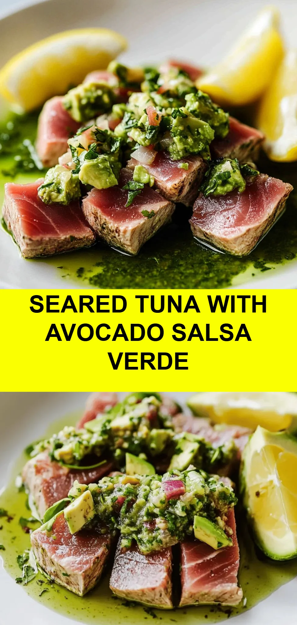 Seared Tuna with Avocado Salsa Verde