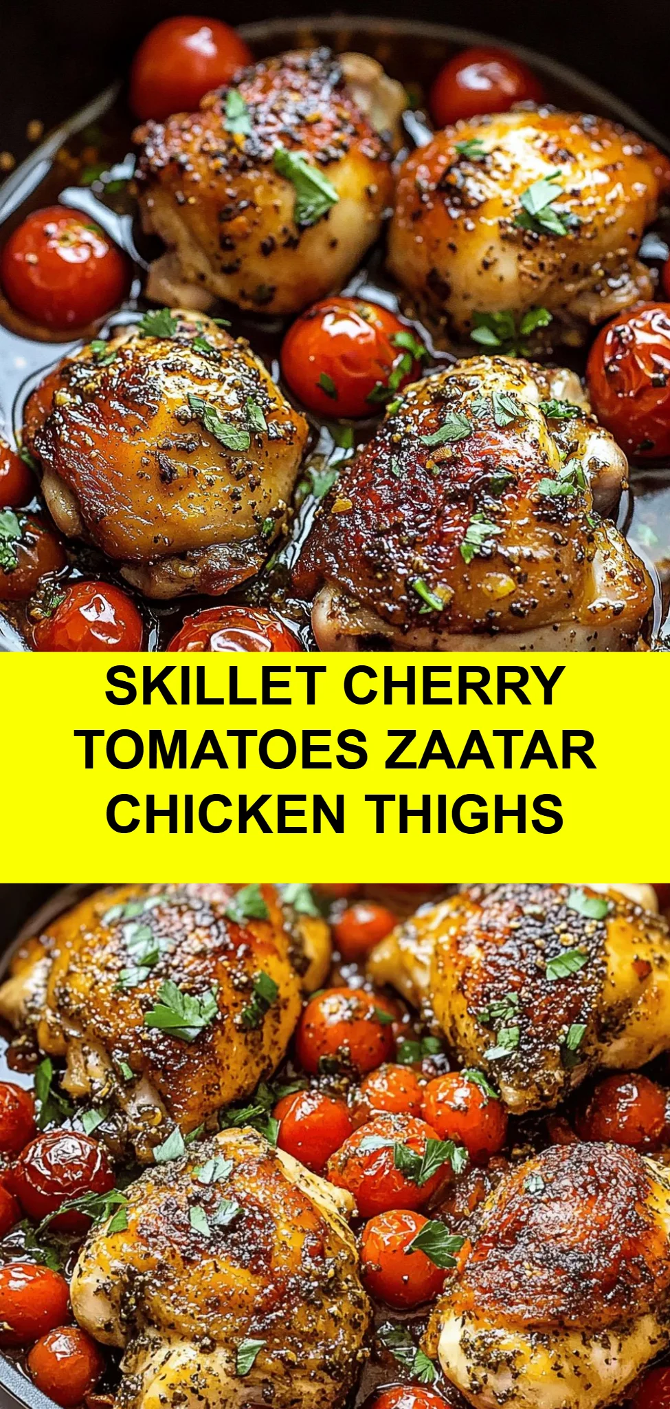 Skillet Cherry Tomatoes Zaatar Chicken Thighs