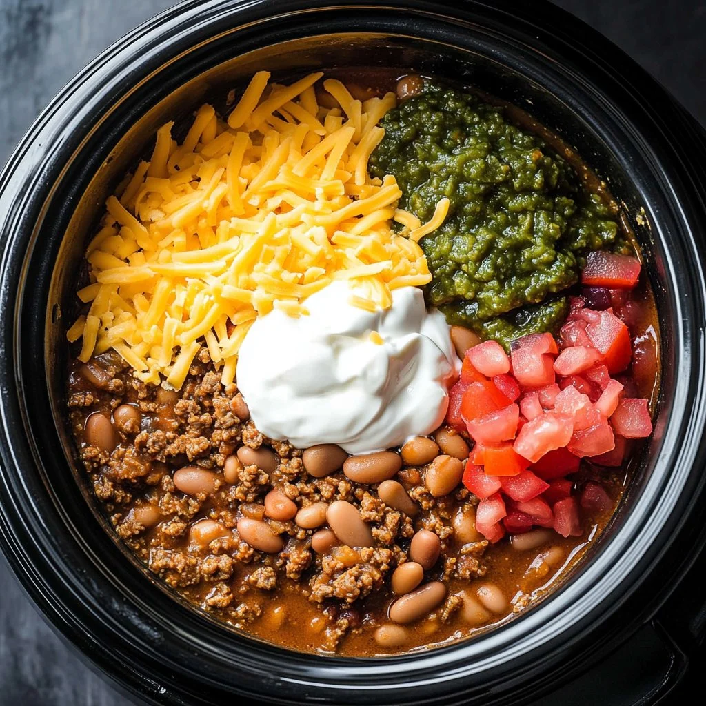 Easily made Slow Cooker Bean Dip served in a bowl with tortilla chips.