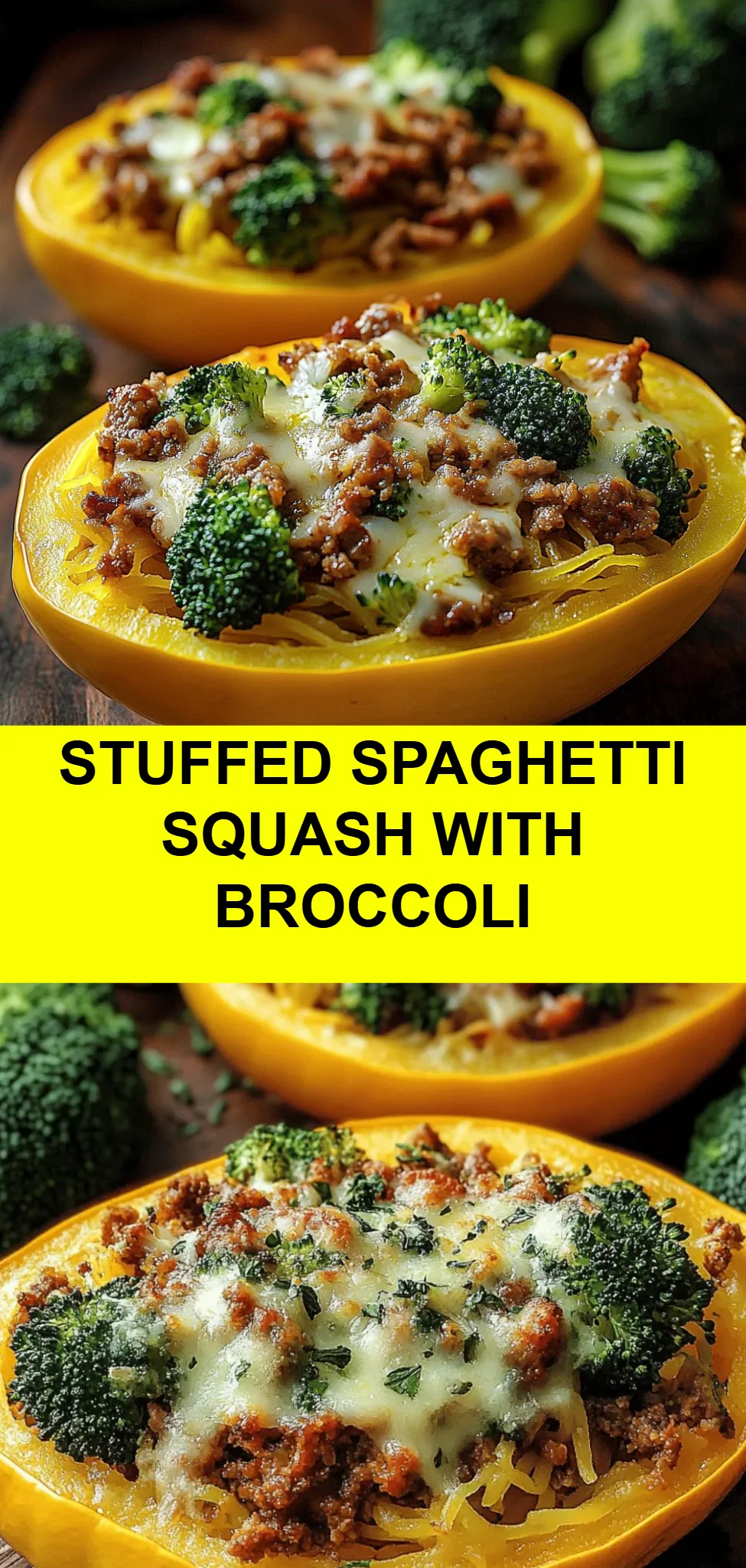 Stuffed Spaghetti Squash with Broccoli