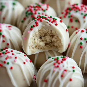 Delicious Sugar Cookie Truffle Bites showcasing a festive dessert.