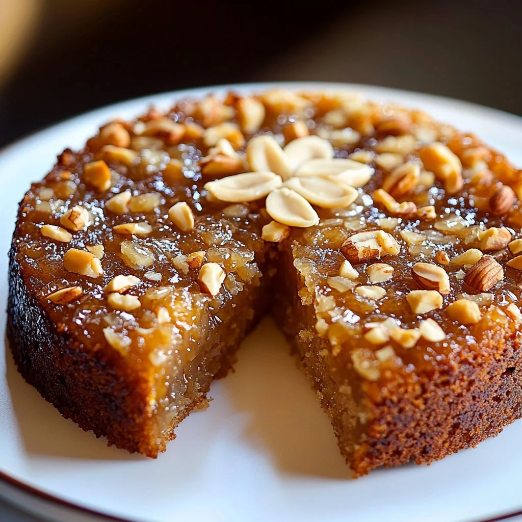 Delicious slice of Sweden's Apple Cake topped with fresh apples and spices