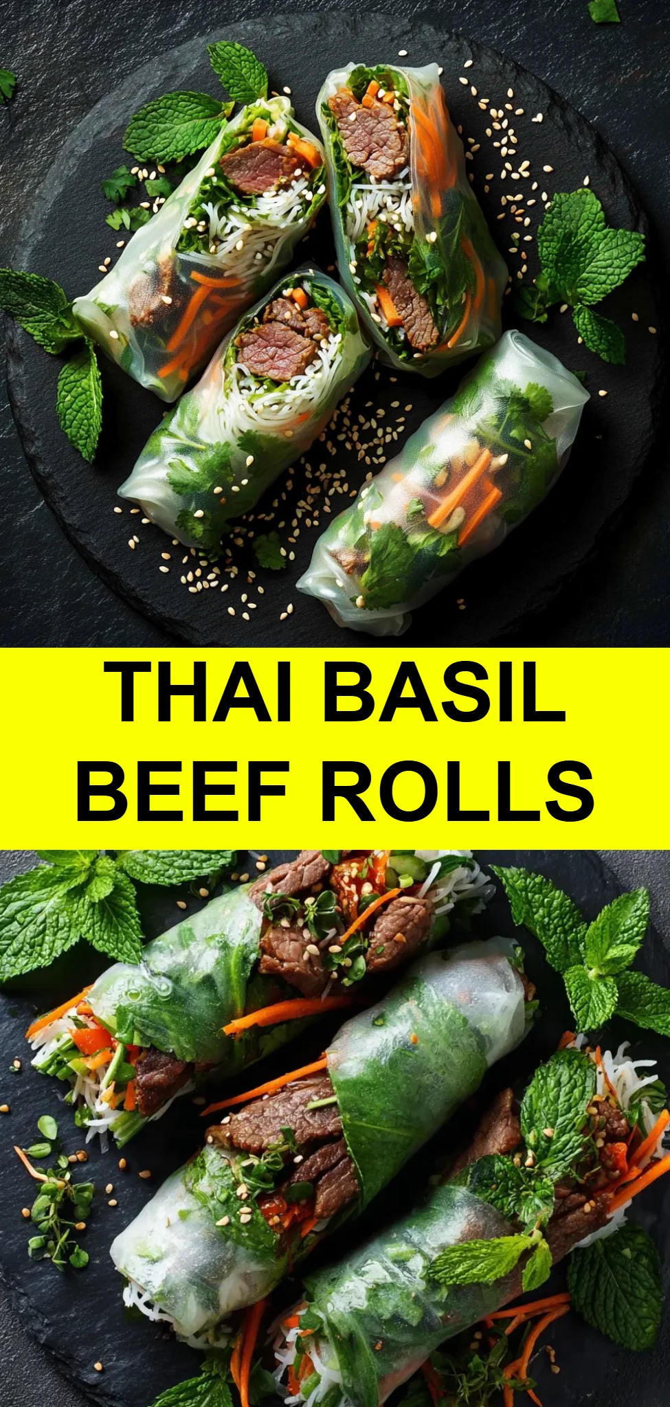 Thai Basil Beef Rolls