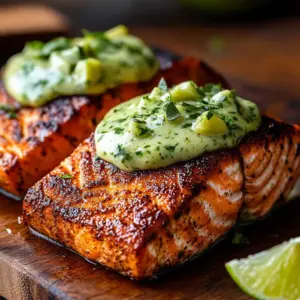 Delicious Cajun Baked Salmon served with fresh vegetables
