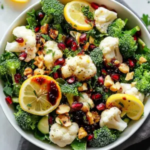 Fresh Zesty Lemon Broccoli Salad in a bowl with vibrant colors