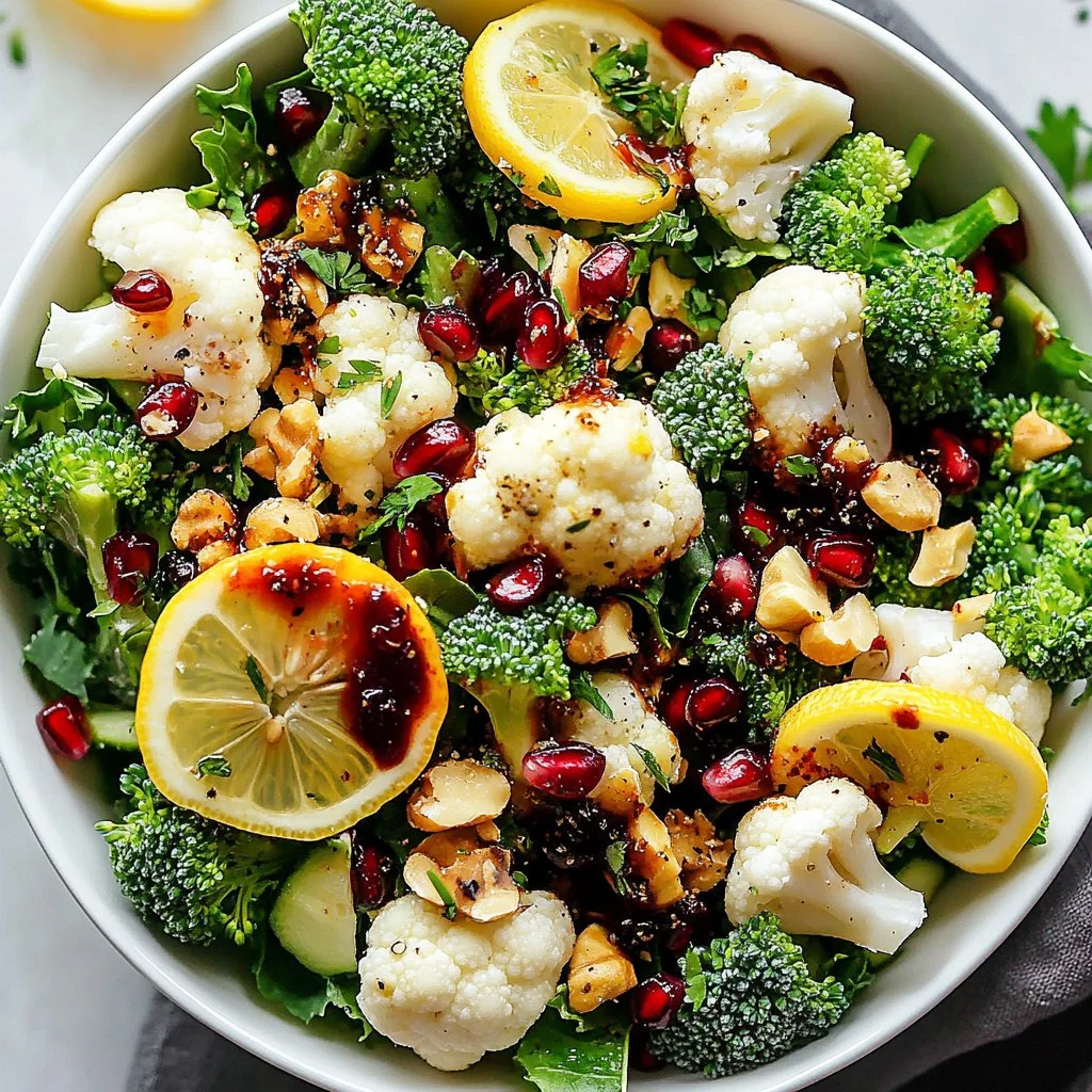 Fresh Zesty Lemon Broccoli Salad in a bowl with vibrant colors